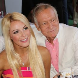 Crystal and Hugh Hefner at the 2013 Playmate of the Year announcement