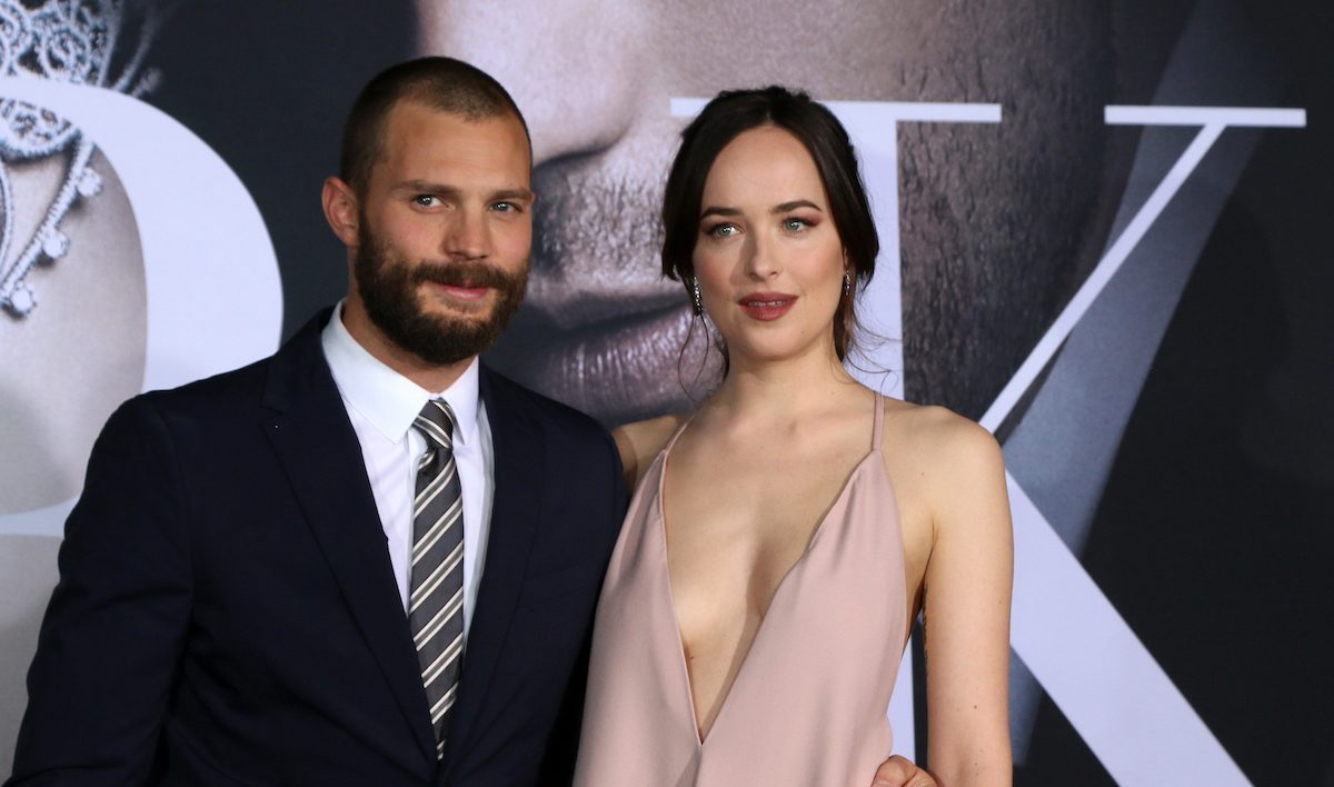 Jamie Dornan and Dakota Johnson at the premiere of "Fifty Shades Darker" in 2017