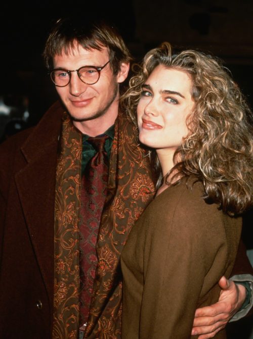 Liam Neeson and Brooke Shields at the premiere of "Under Suspicion" in 1992