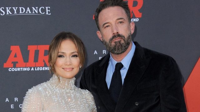 Jennifer Lopez and Ben Affleck at the premiere of "Air" in 2023
