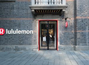 Facade of Lululemon store. Yoga clothing brand