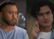 Vili Fualaau in 2018 interview with 7NEWS; Julianne Moore and Charles Melton in "May December"