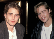 Jason Priestley in 1990; Brad Pitt in 1988