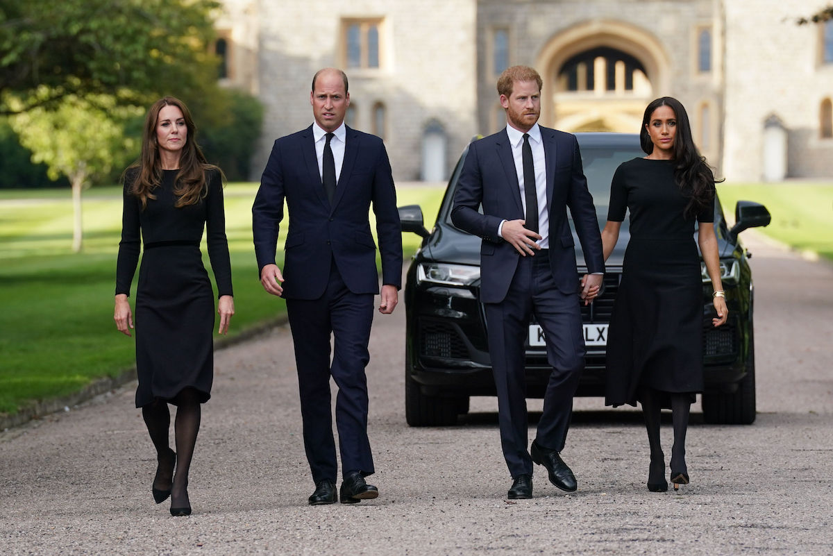 Kate Middleton, Prince William, Prince Harry, and Meghan Markle at Windsor Castle in September 2022