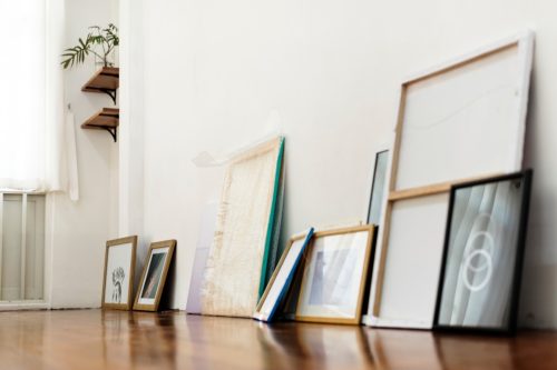 picture frames against wall
