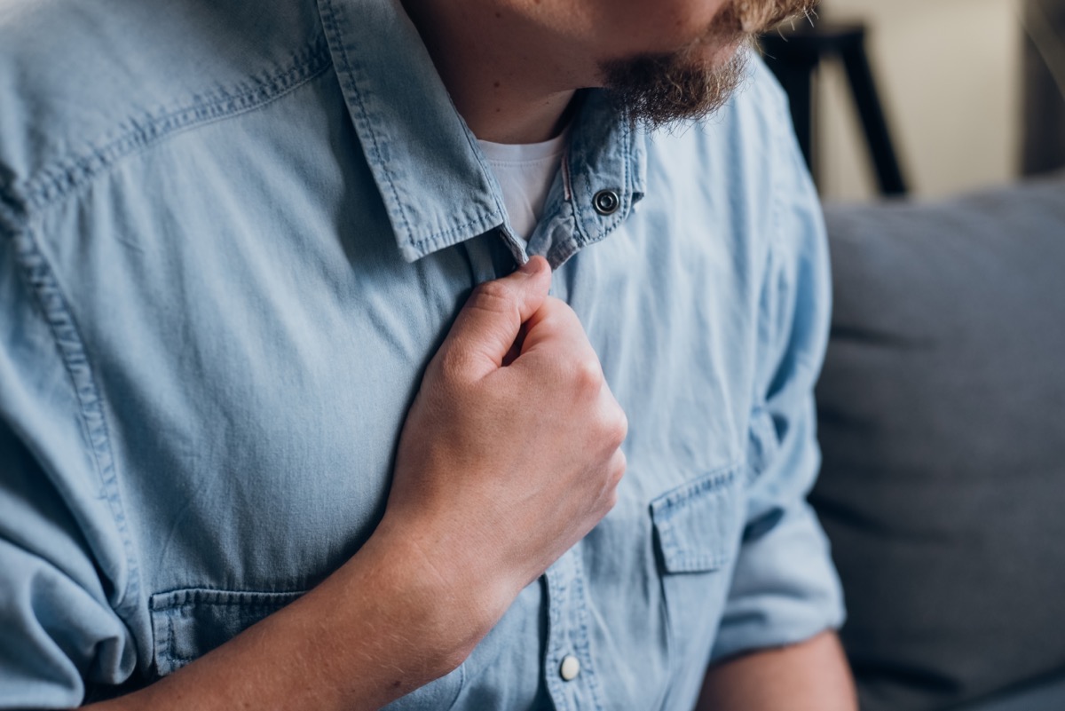 sick man with chest pain