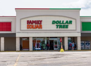 family dollar and dollar tree storefronts