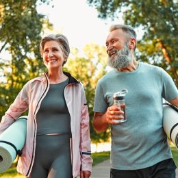 older couple getting ready to exercise