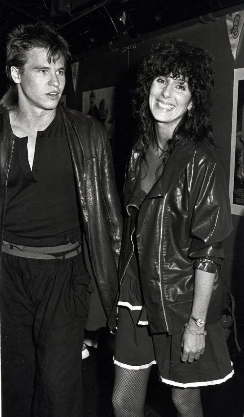 Val Kilmer and Cher at the "Grease II" premiere party in 1982