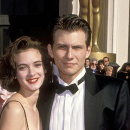 Winona Ryder and Christian Slater at the 1989 Oscars