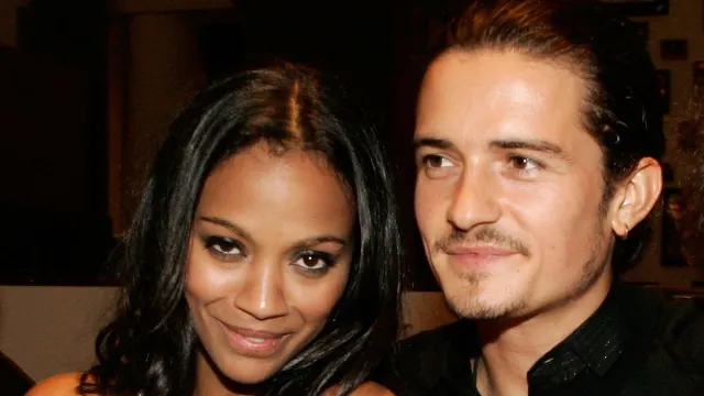 Zoe Saldana and Orlando Bloom at the premiere of "Haven" in 2006