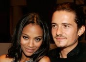 Zoe Saldana and Orlando Bloom at the premiere of "Haven" in 2006