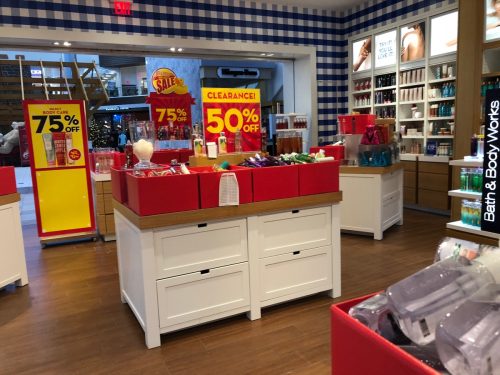 Bath & Body Works Clearance section