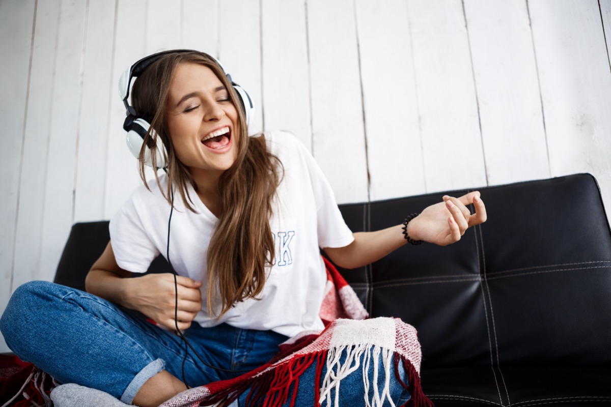 Girl Listening to Music