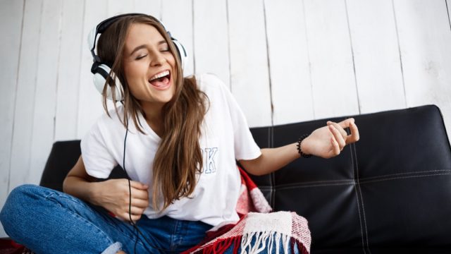 Girl Listening to Music