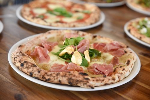 Gold Leaf-Topped Pizza with prosciutto 