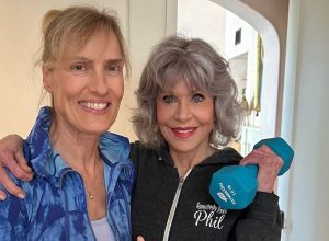 Celebrity trainer Malin Svensson and client actress Jane Fonda