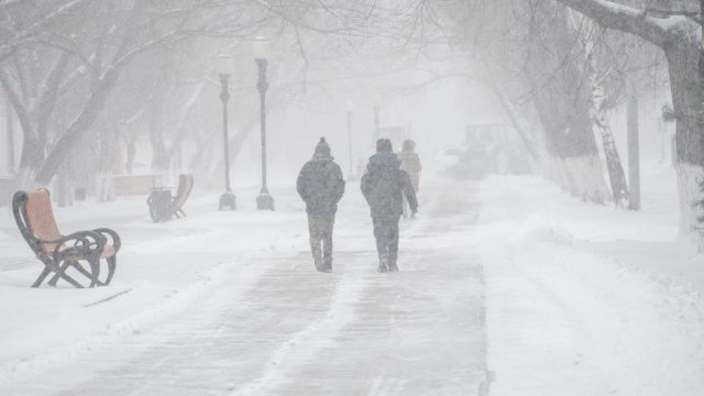 People Walking During Winter Weather