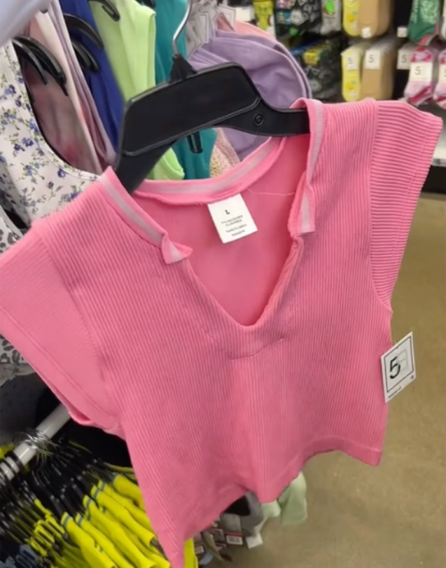 Pink Cropped Shirt Five Below