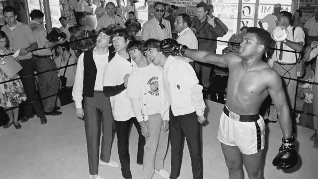 The Beatles and Muhammad Ali on Feb. 18, 1964