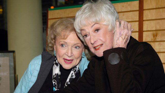 Betty White and Bea Arthur at a signing at Barnes and Noble in 2005