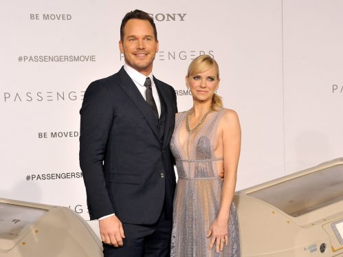 Chris Pratt and Anna Faris at the premiere of Passengers in 2016