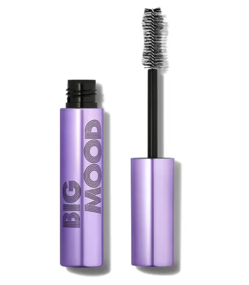 e.l.f.'s Big Mood Mascara; metallic purple tube and wand on white background