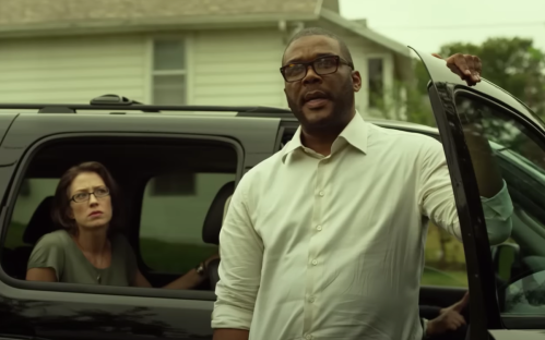 Carrie Coon and Tyler Perry in "Gone Girl"