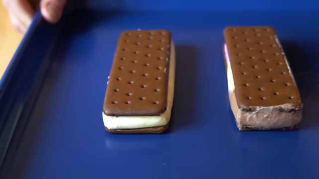 screenshot of youtube video showing great value ice cream sandwiches not melting