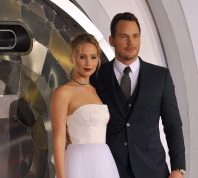 Jennifer Lawrence and Chris Pratt at the premiere of Passengers in 2016
