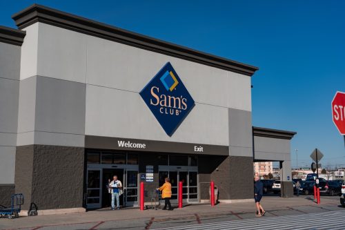 York, PA USA - November 6, 2019: Sam's Club Sign. Sam's Club is an American chain of membership-only retail warehouse store clubs owned and operated by Walmart.