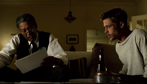 Morgan Freeman and Brad Pitt in "Seven"