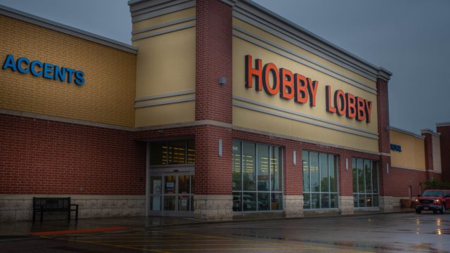 hobby lobby store in the rain