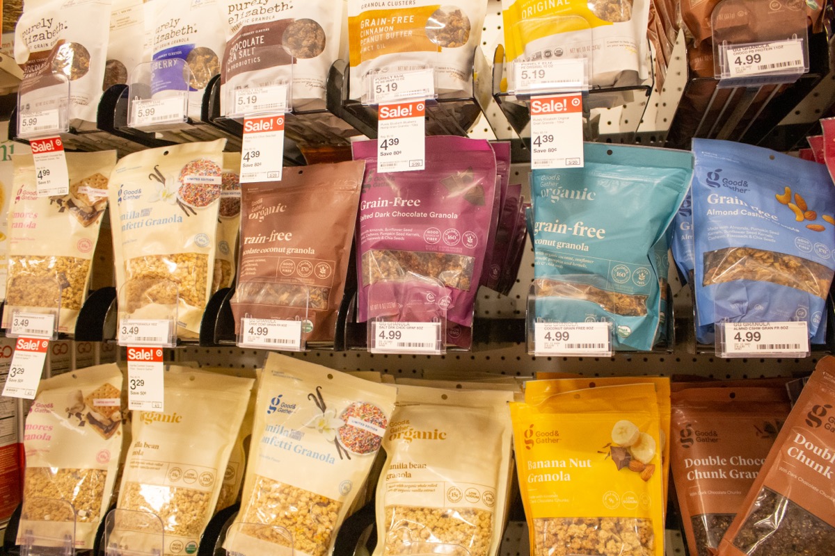 good & gather granola on display at target