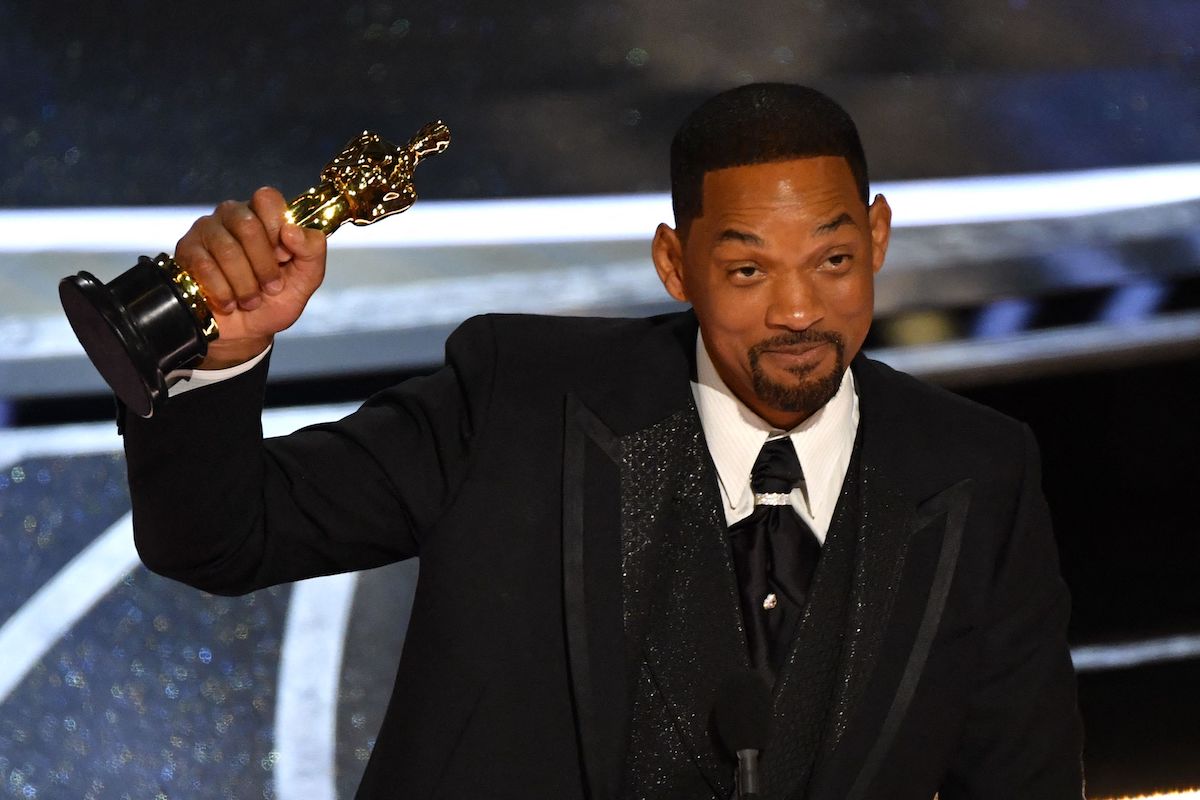 Will Smith accepting his Oscar in March 2022