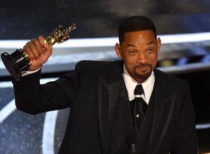 Will Smith accepting his Oscar in March 2022