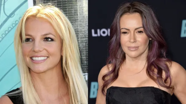 Britney Spears in 2009 and Alyssa Milano in 2019