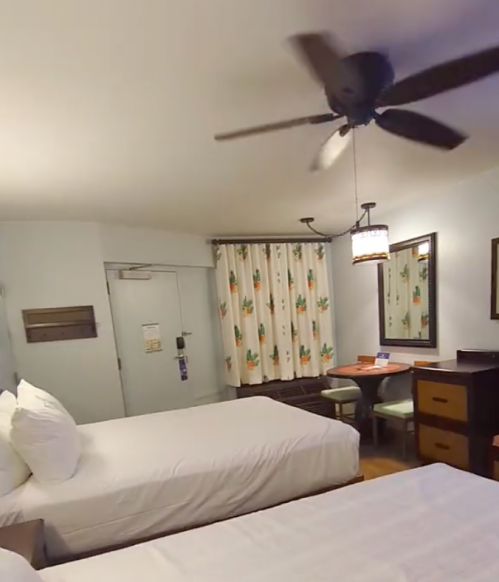 Hotel room with two beds at Disney World's Caribbean Beach Resort