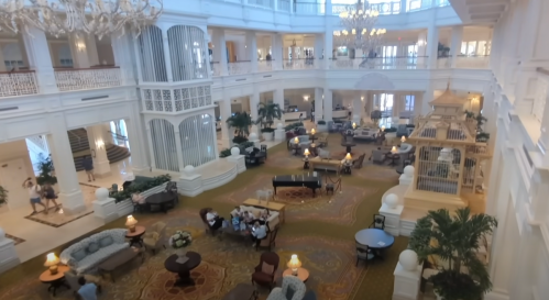 View of the lobby at Disney World's Grand Floridian Hotel
