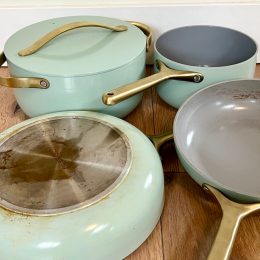 seafoam green Carway pot and pan set