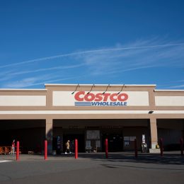 Aloha, OR, USA - Jan 25, 2022: Front view of a Costco Wholesale store in Aloha, Oregon. Costco Wholesale Corporation operates a chain of membership-only big-box retail stores.