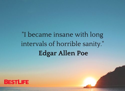 "I became insane with long intervals of horrible sanity." — Edgar Allen Poe