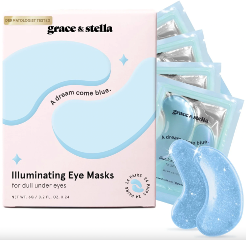 Grace & Stella blue under-eye patches with packaging