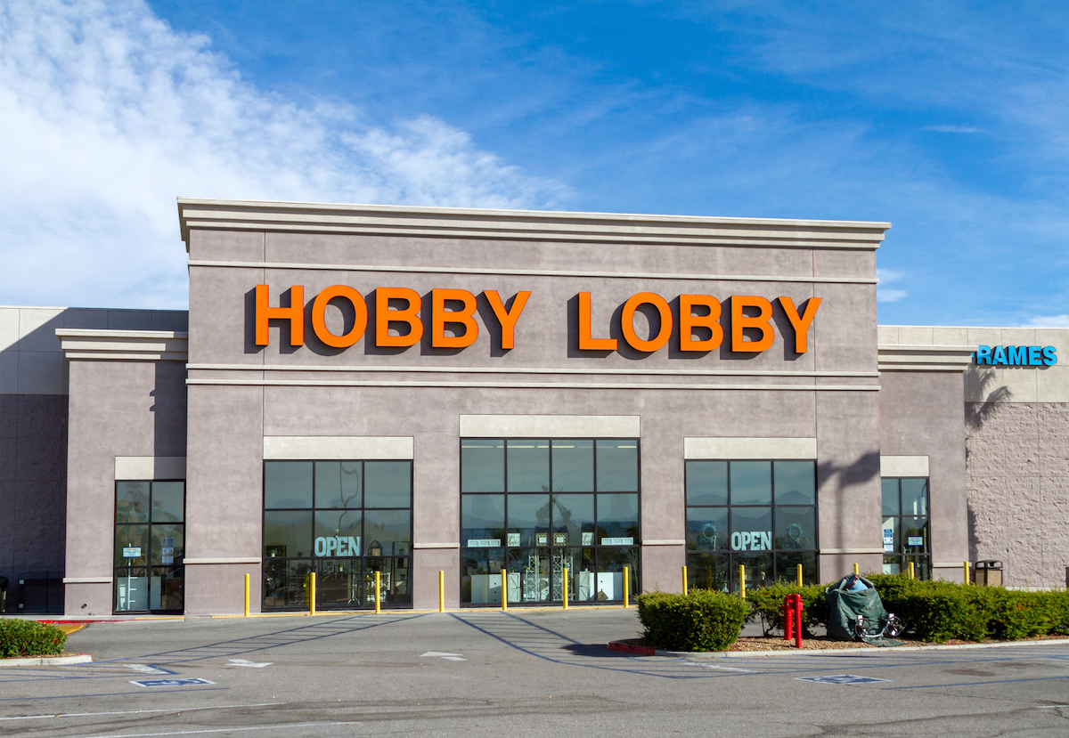 Victorville, CA / USA – June 1, 2020: Retailer, Hobby Lobby located in Victorville, California, reopens during the Coronavirus crisis.