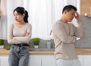 couple arguing at home