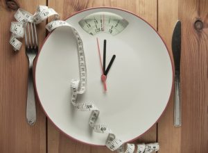 weight loss graphic with plate as a scale and measuring tape