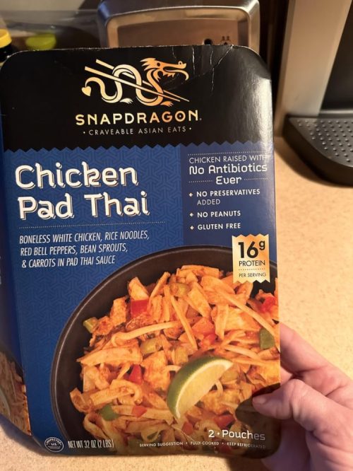 product photo of Costco's Snapdragon Pad Thai box from Reddit post