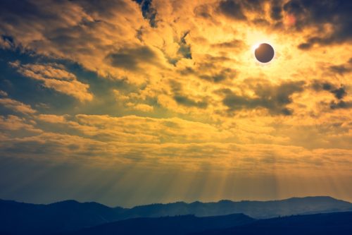 solar eclipse in the sky