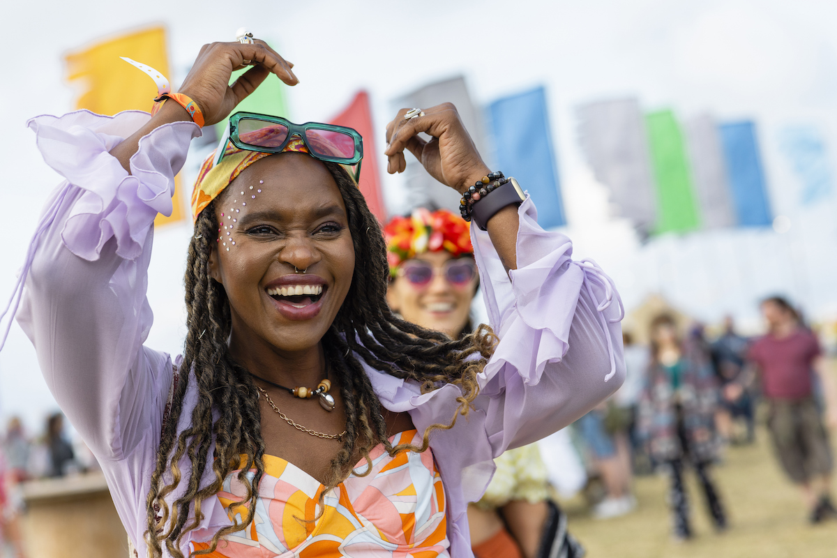 woman dancing and having fun at a festival