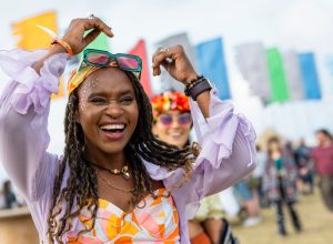 woman dancing and having fun at a festival